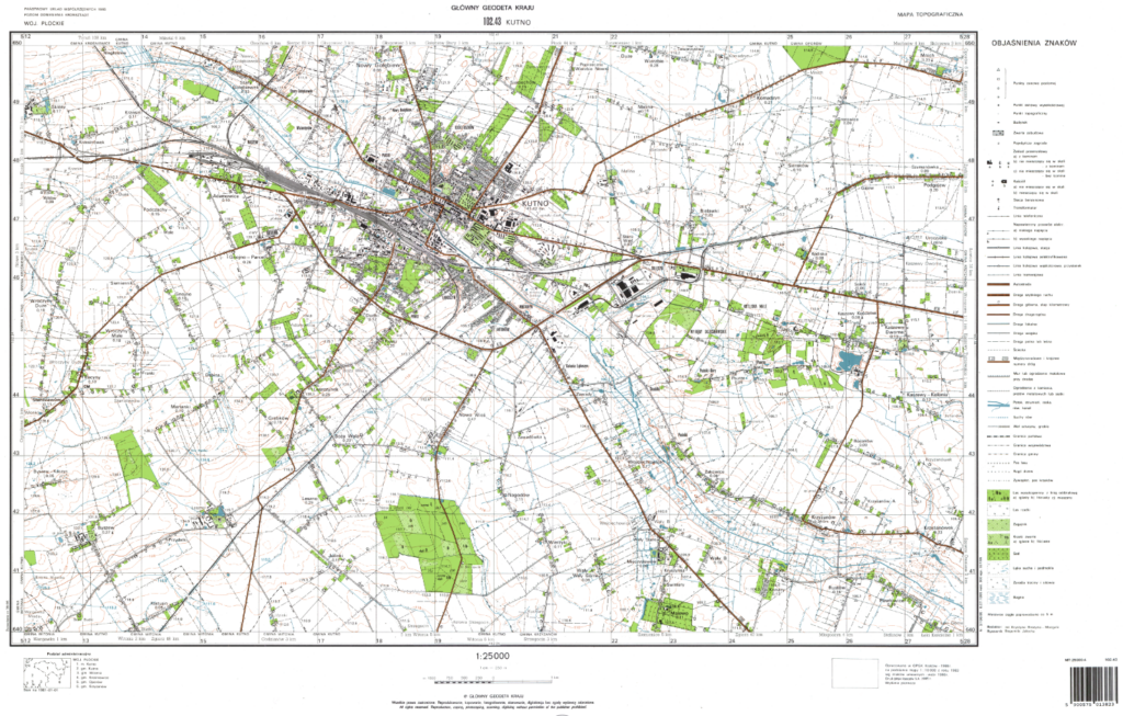 Mapa topograficzna w skali 1:25 000 w układzie „PL-1965