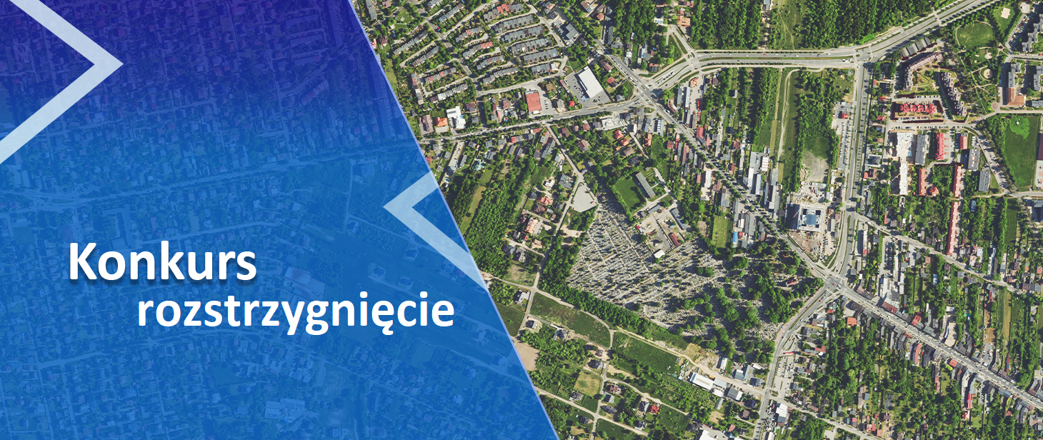 Baner z napisem Konkurs - rozstrzygnięcie