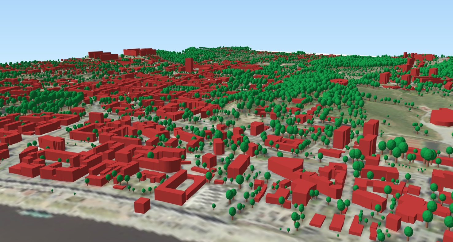 Modele 3D drzew dla kolejnych powiatów dostępne w serwisie www.geoportal.gov.pl