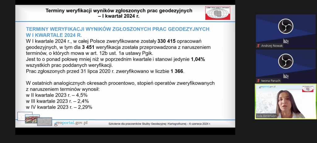 3. Ilustracja przedstawia zrzut ekranu z aplikacji ZOOM ukazujący szkolenie dla członków SGiK