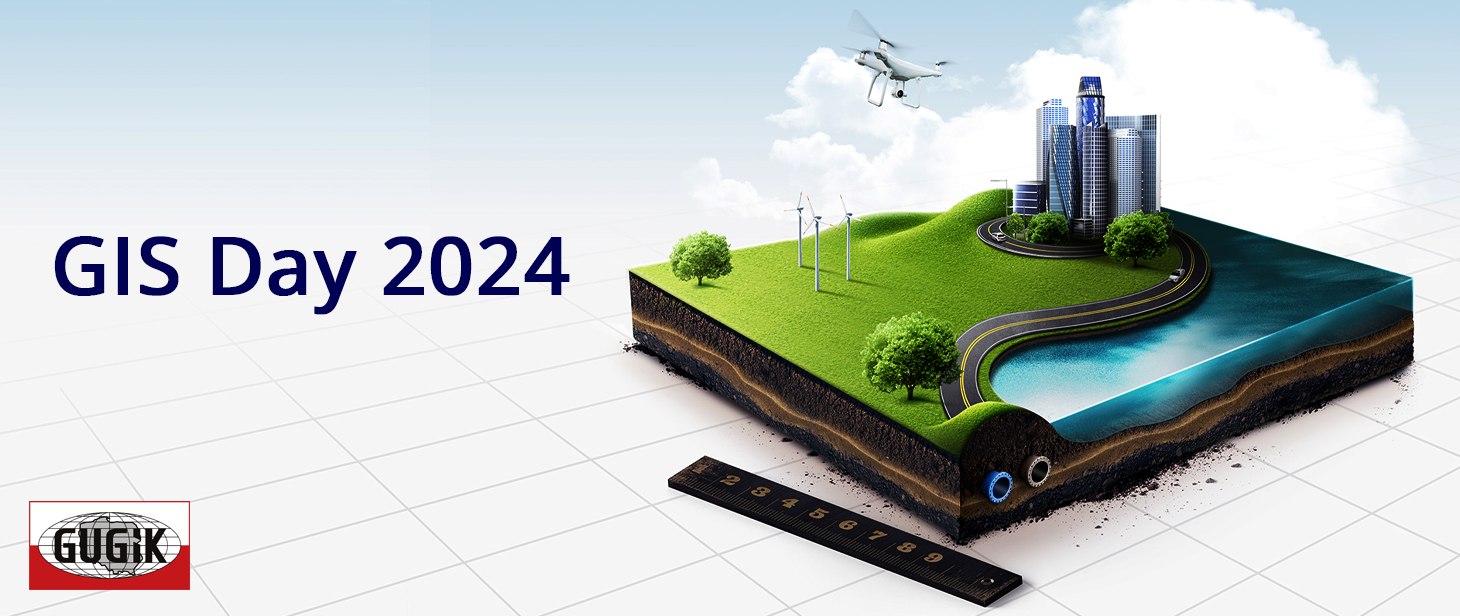Grafika reklamująca konkurs z okazji GIS Day 2024