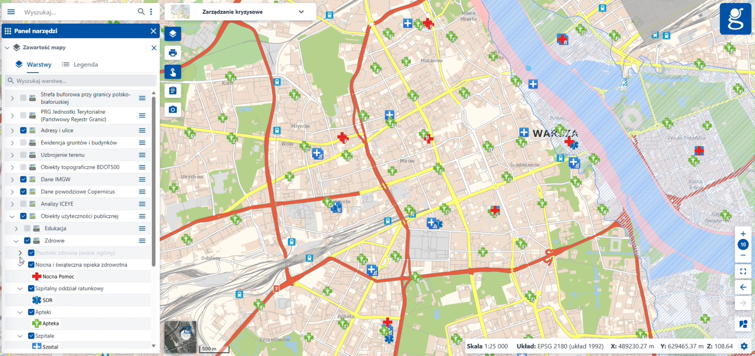 Sprawdź w serwisie www.geoportal.gov.pl lokalizację placówek służby zdrowia