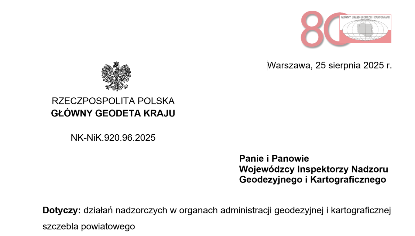 GGK zlecił WINGiK nadzór w zakresie przyjmowania plików GML od wykonawców prac