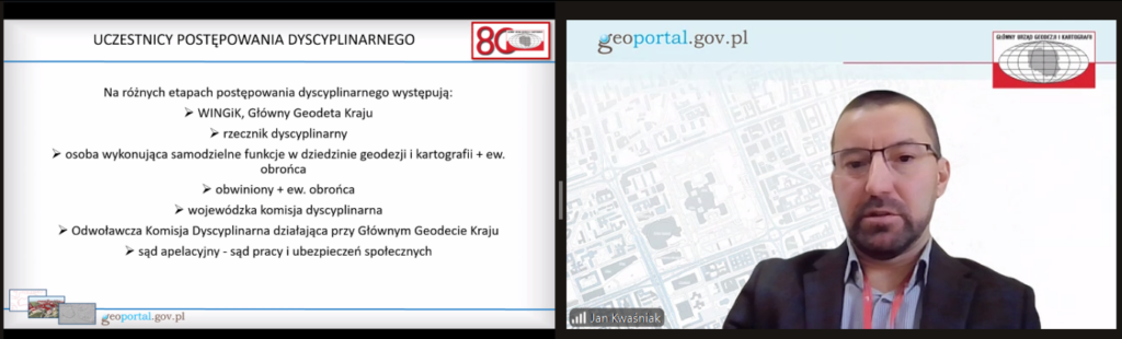 zrzut ekranu ze szkolenia oraz prowadzący szkolenie Jan Kwaśniak