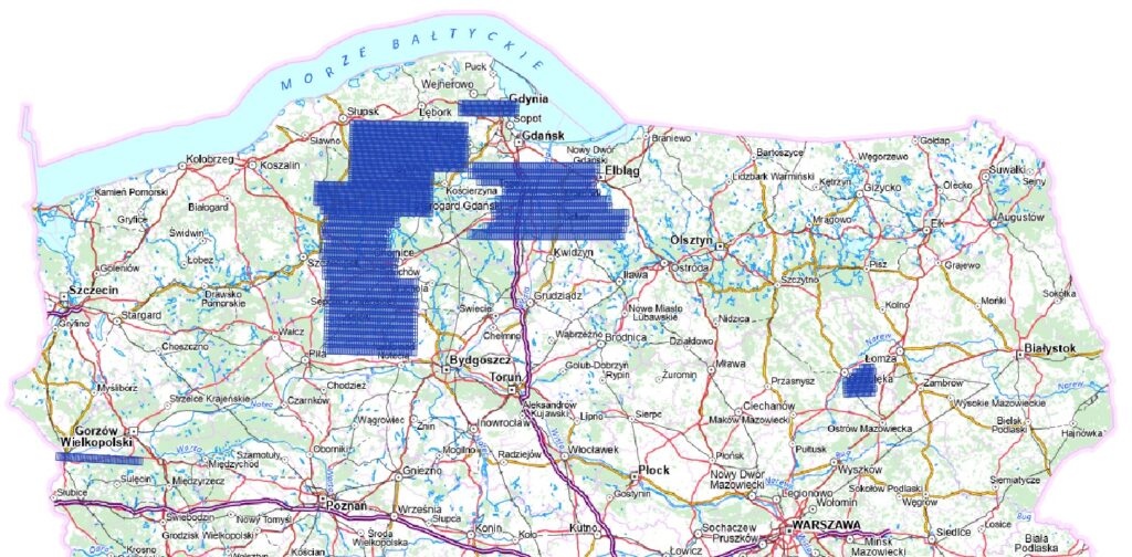 Ilustracja przedstawia zrzut ekranu z zasięgiem nowo przyjętych danych