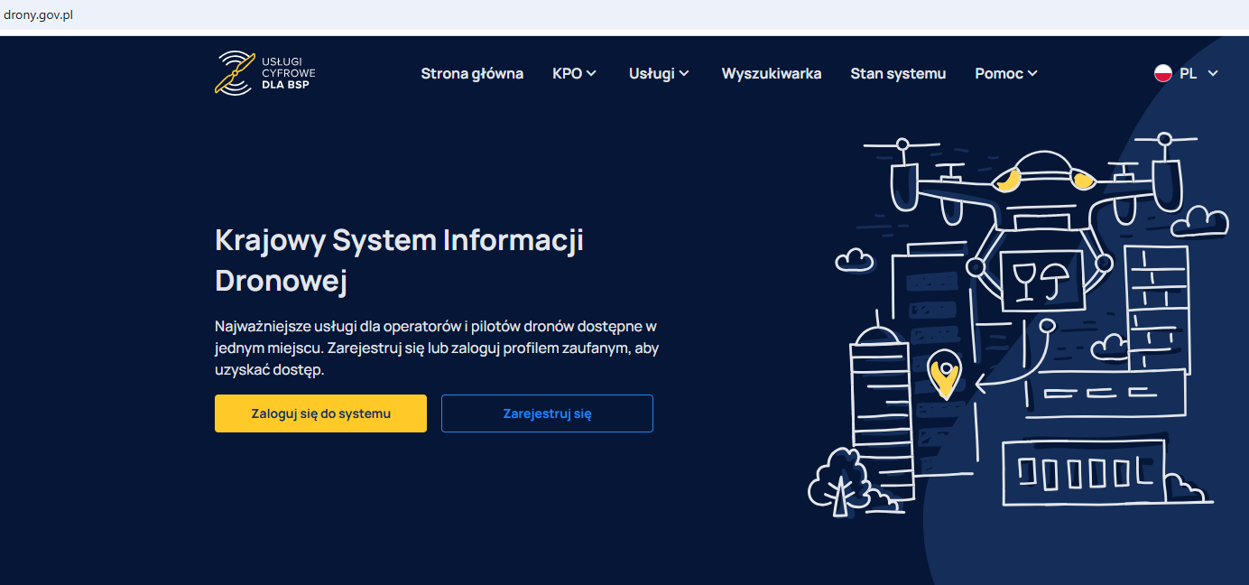 zrzut z serwisu drony.gov.pl