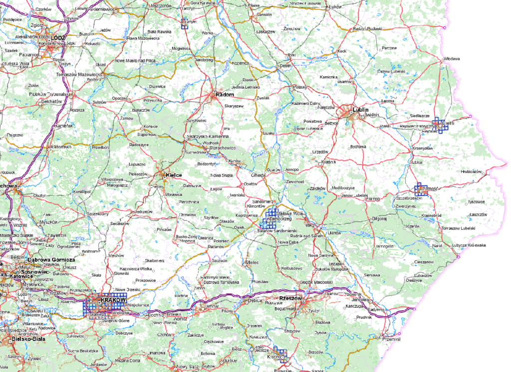 Ilustracja przedstawia zrzut ekranu z zasięgiem nowo przyjętych danych