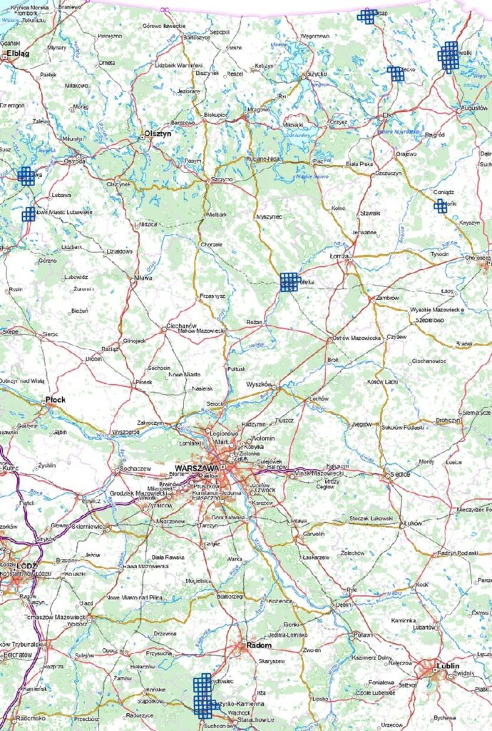 Ilustracja przedstawia zrzut ekranu z zasięgiem nowo przyjętych danych