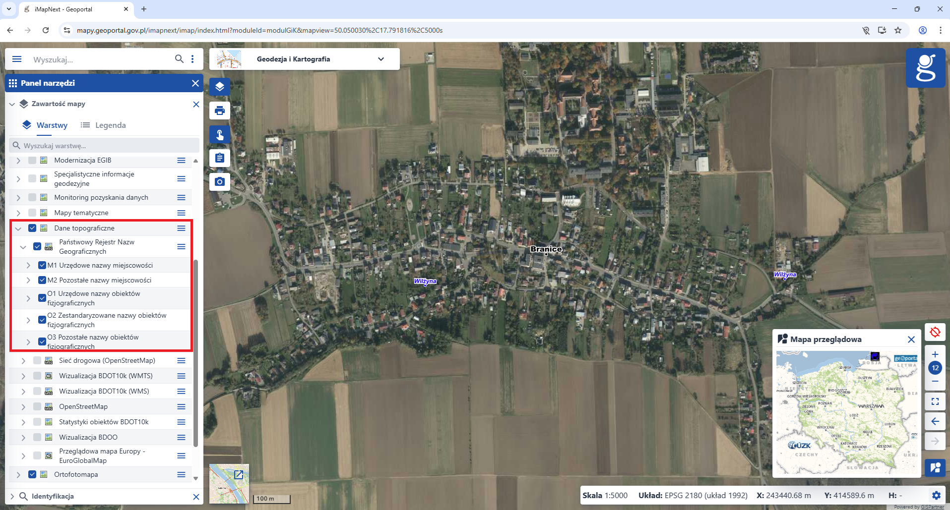 Aktualizacja Państwowego Rejestru Nazw Geograficznych w zakresie rejestru nazw geograficznych RP