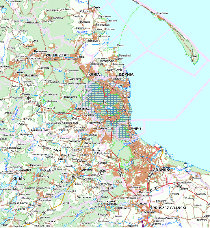 Rys.2 Ilustracja przedstawia zrzut ekranu z zasięgiem nowo przyjętych danych