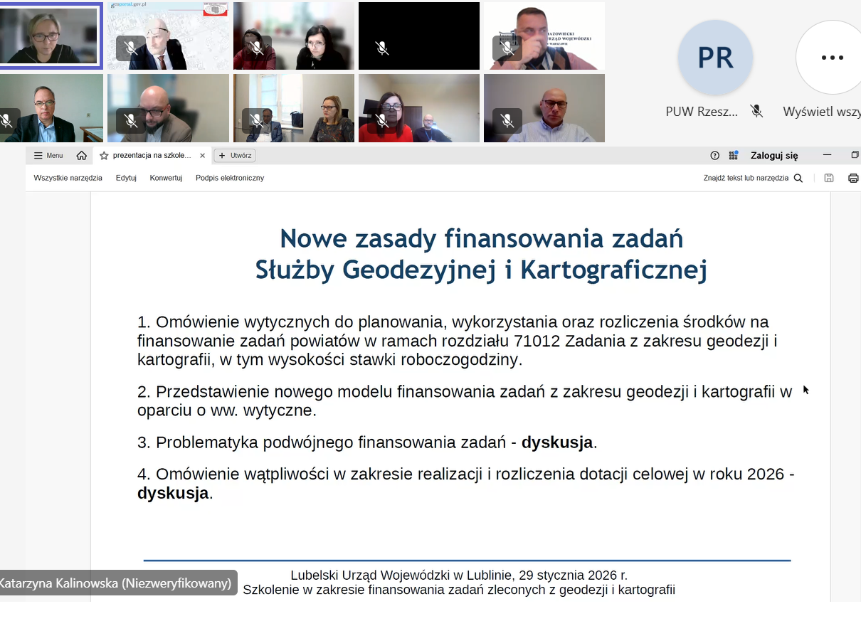 Spotkanie WINGiK poświęcone sprawom związanym z dotowaniem zadań zleconych na zadania z geodezji i kartografii