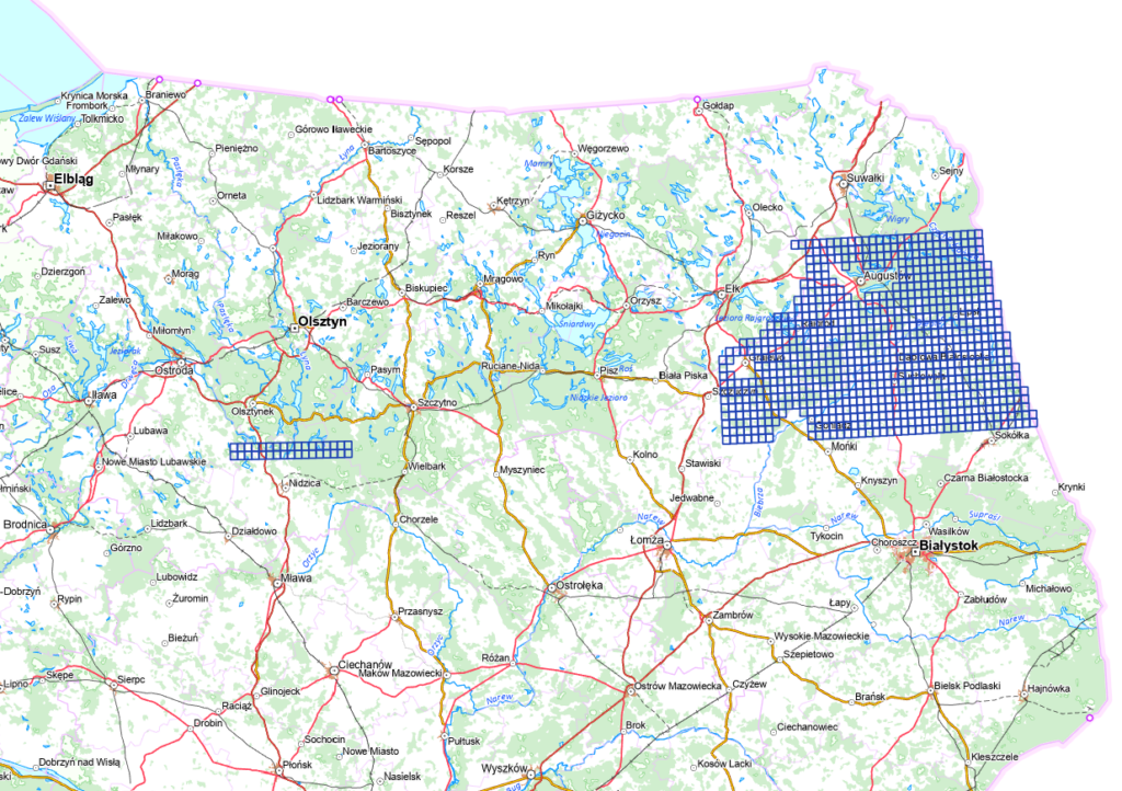 Ilustracja przedstawia zrzut ekranu z zasięgiem nowo przyjętych danych