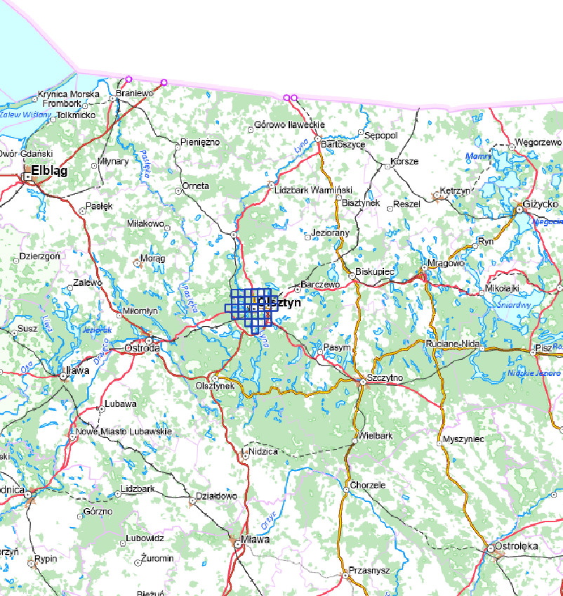 Ilustracja przedstawia zrzut ekranu z zasięgiem nowo przyjętych danych