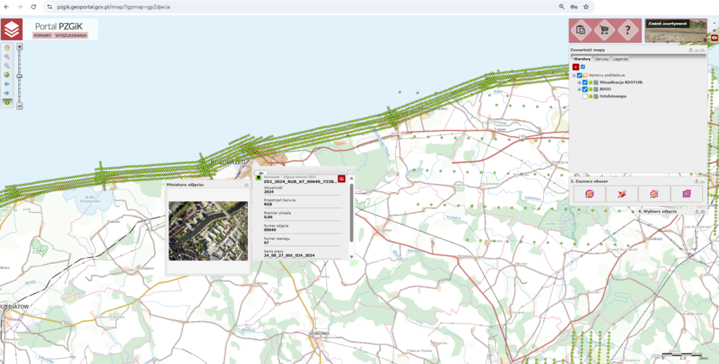 Ilustracja przedstawia zrzut ekranu z portalu pzgik.