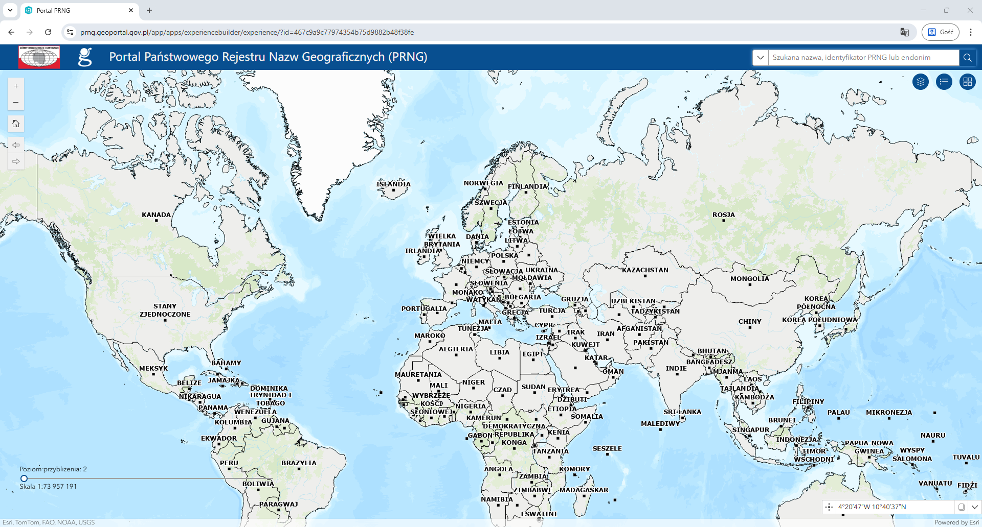 Nowy Portal Państwowego Rejestru Nazw Geograficznych (PRNG)