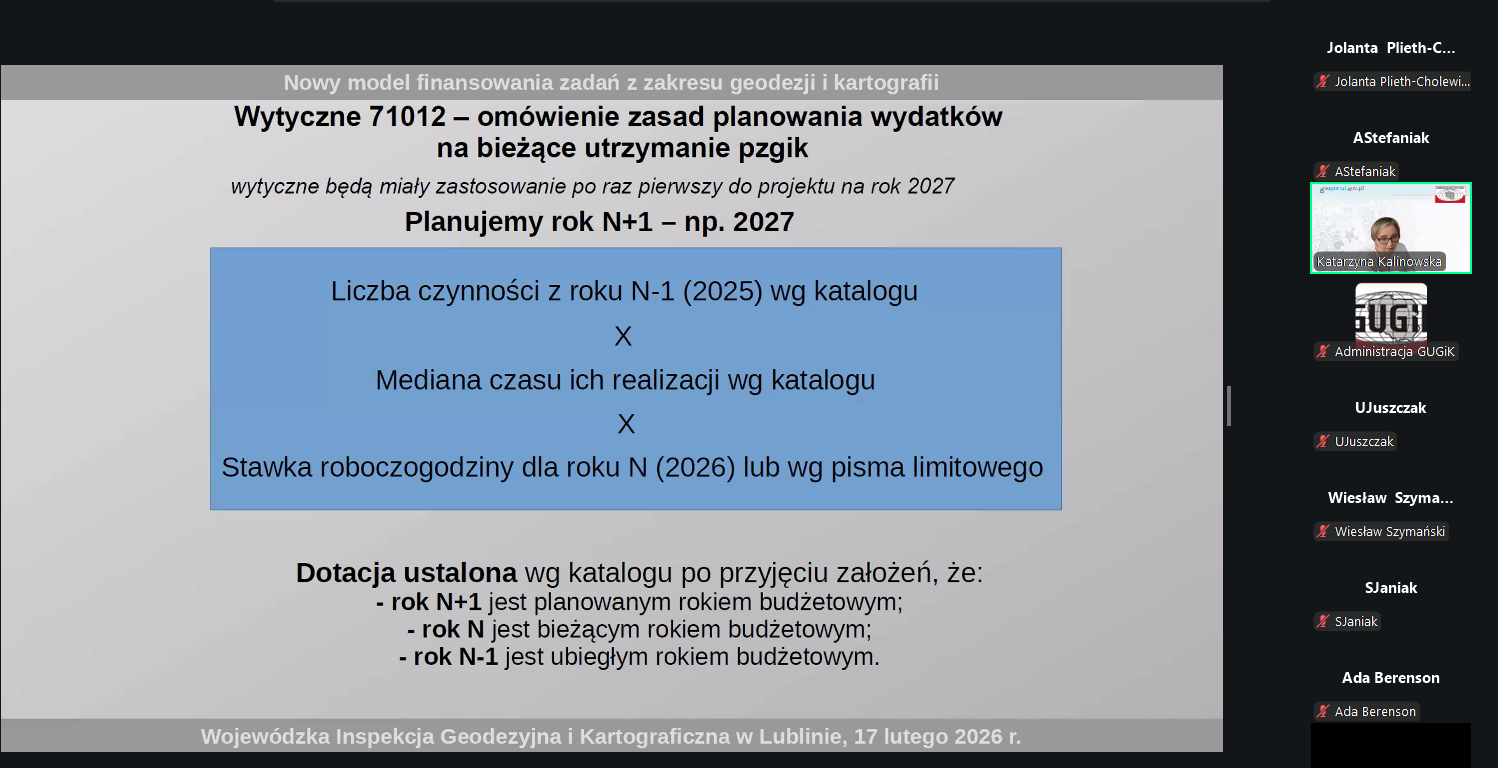 Spotkanie SGiK „Nowe zasady finansowania zadań Służby Geodezyjnej i Kartograficznej”