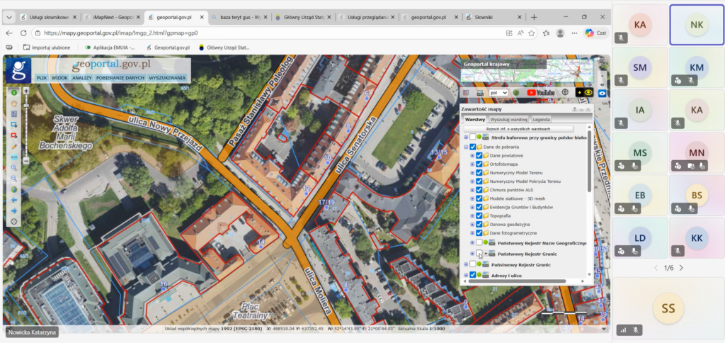 ilustracja jeden ze sposobów pobierania danych adresowych z Geoportalu Krajowego