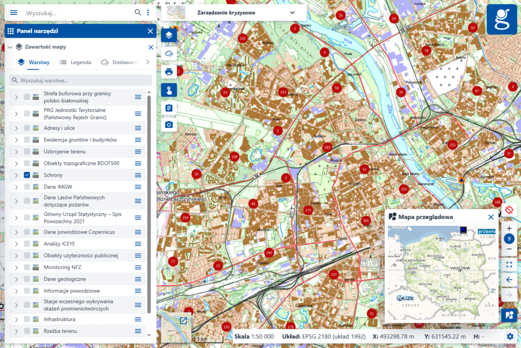Ilustracja przedstawia widok usługi Schrony