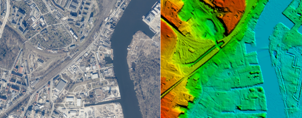 Rys.1 Ilustracja przedstawia dane fotogrametryczne wykonane na zlecenie ARiMR.