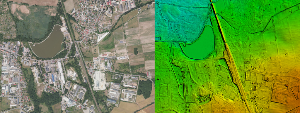 Ilustracja przedstawia dane fotogrametryczne wykonane na zlecenie ARiMR.