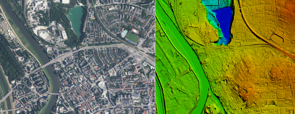 Ilustracja przedstawia dane fotogrametryczne wykonane na zlecenie ARiMR.