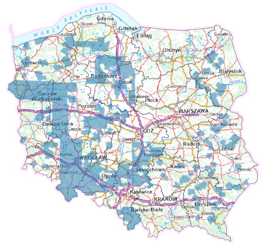 Ilustracja przedstawia zrzut ekranu z zasięgiem nowo przyjętych danych.