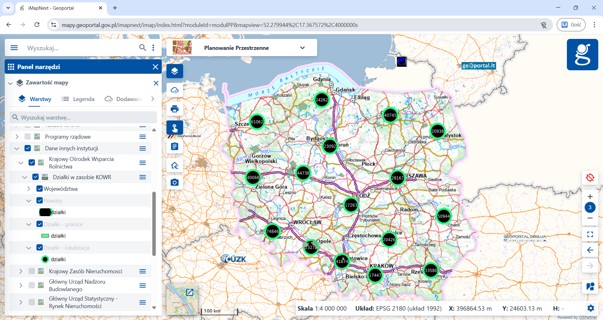 Aktualizacja danych KOWR w Geoportalu