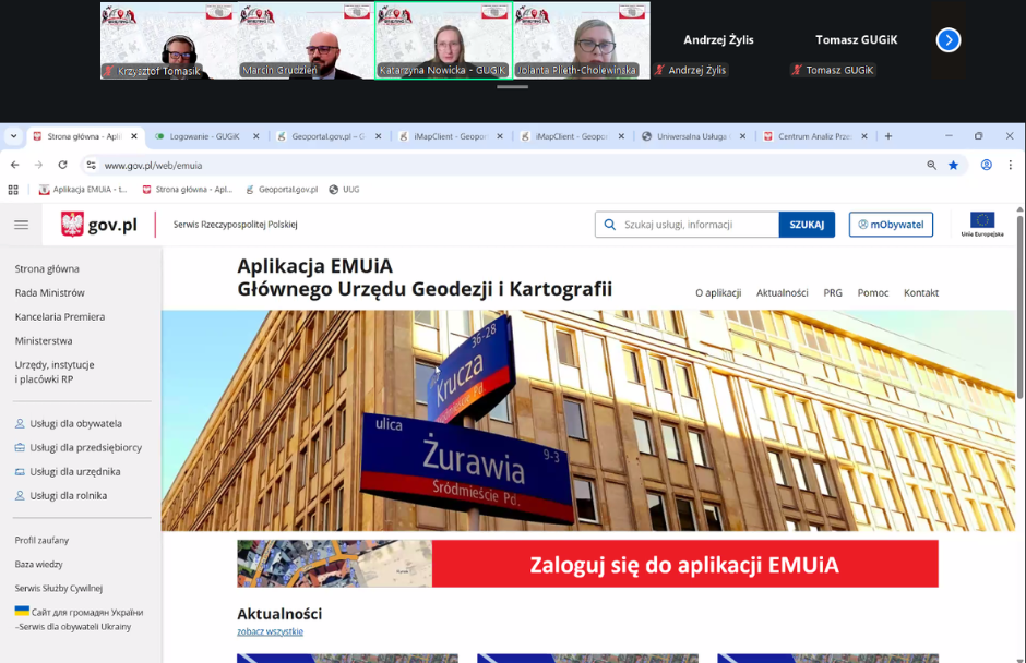Zrzut ekranu podczas briefingu