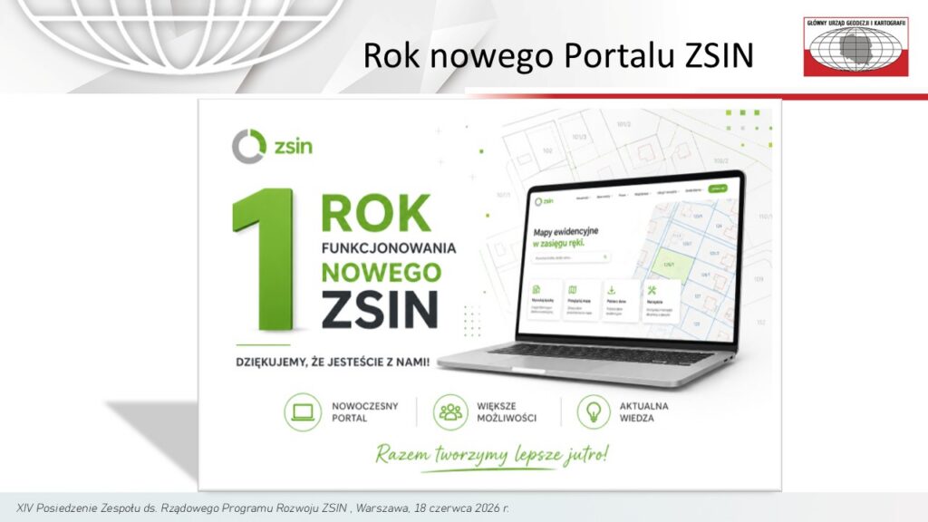 Slajd z prezentacji "1 rok funkcjonowania nowego portalu ZSIN"