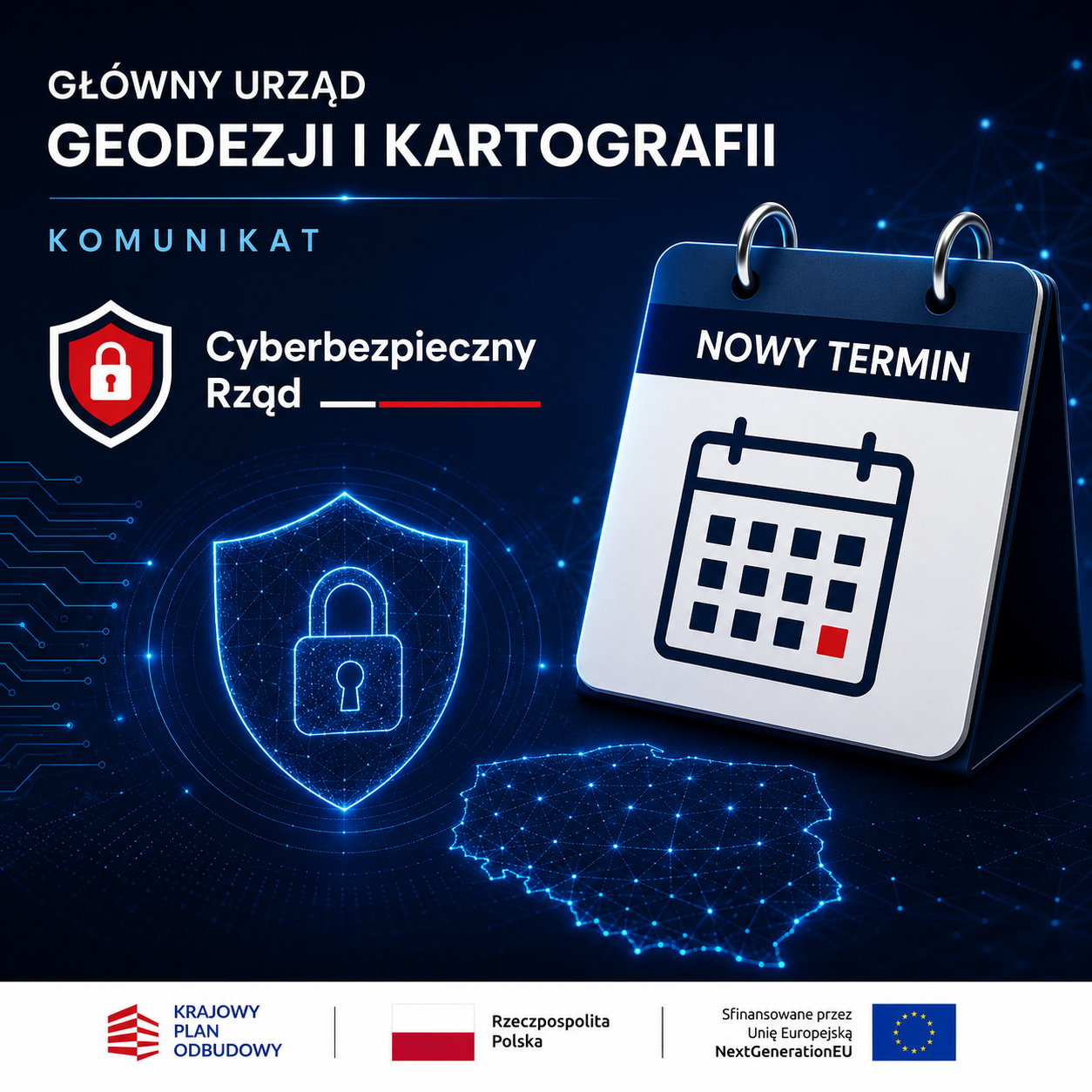 Główny Geodeta Kraju podpisał aneks wydłużający realizację projektu w ramach programu „Cyberbezpieczny Rząd”