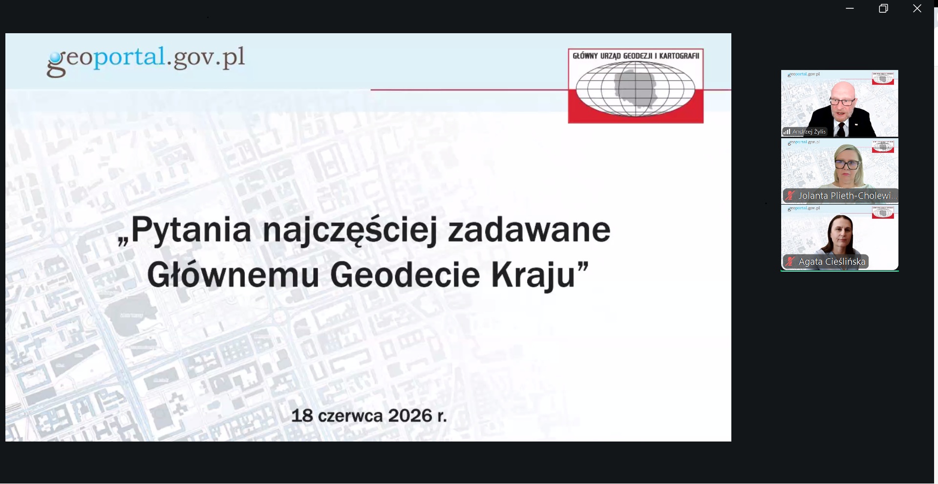 Szkolenie „Pytania najczęściej zadawane Głównemu Geodecie Kraju”