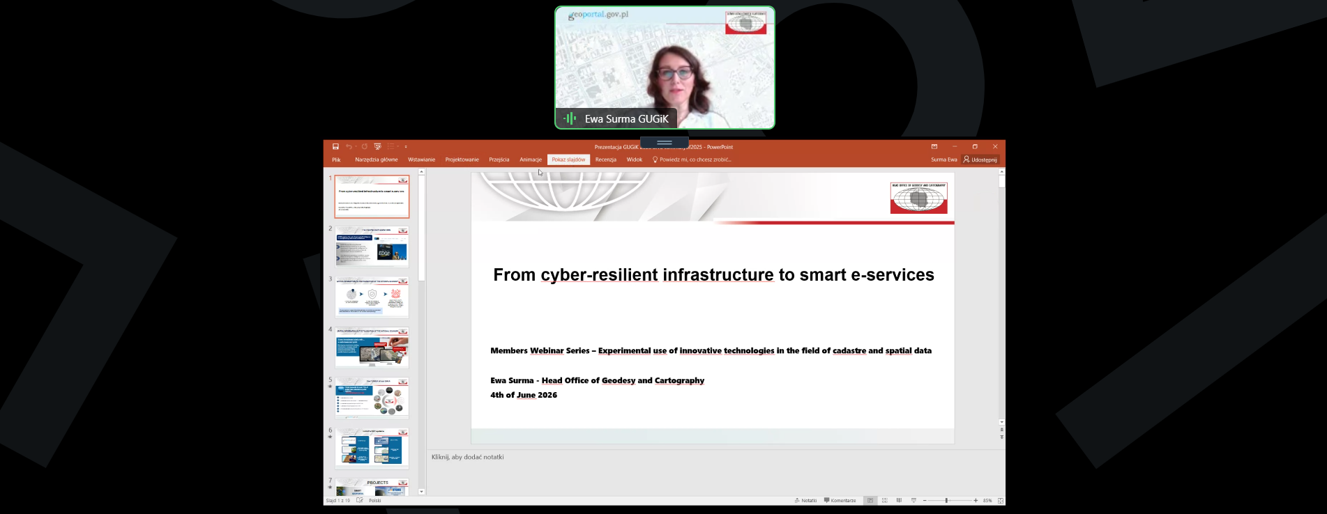 Prezentacja GUGiK na webinarze EuroGeographics
