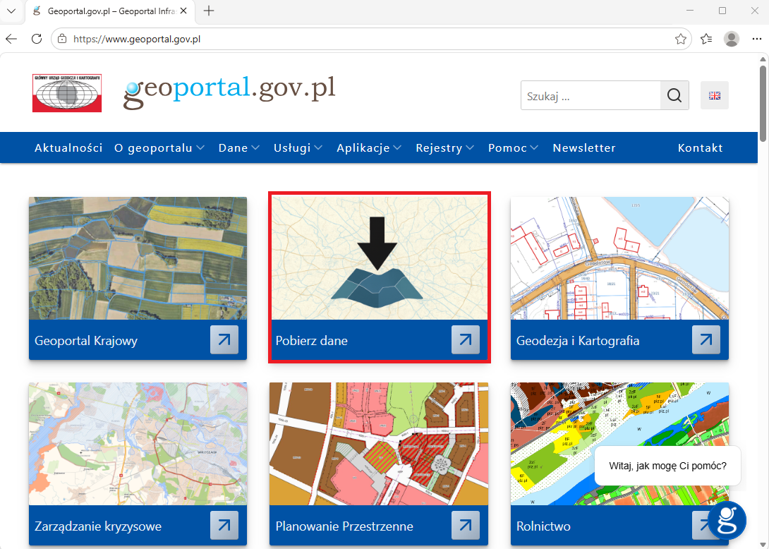 Zbiorcza usługa WFS dla Ewidencji Gruntów i Budynków udostępniona w modułach mapowych serwisu geoportal.gov.pl