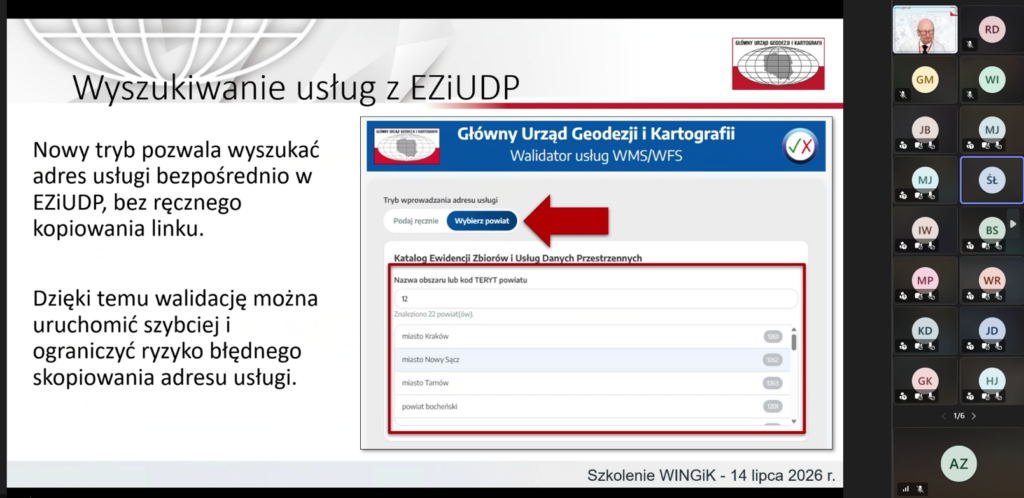 Zrzut ekranu z prezentacji podczas szkolenia