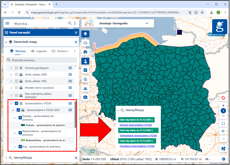 Informacja dotycząca danych statystycznych o Państwowym Zasobie Geodezyjnym i Kartograficznym