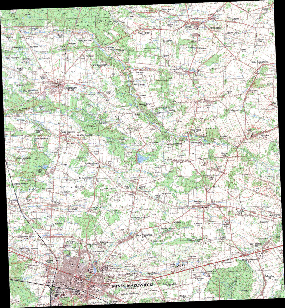 Rysunek 11. Mapa topograficzna w skali 1:50 000 w układzie „1942” - geotiff