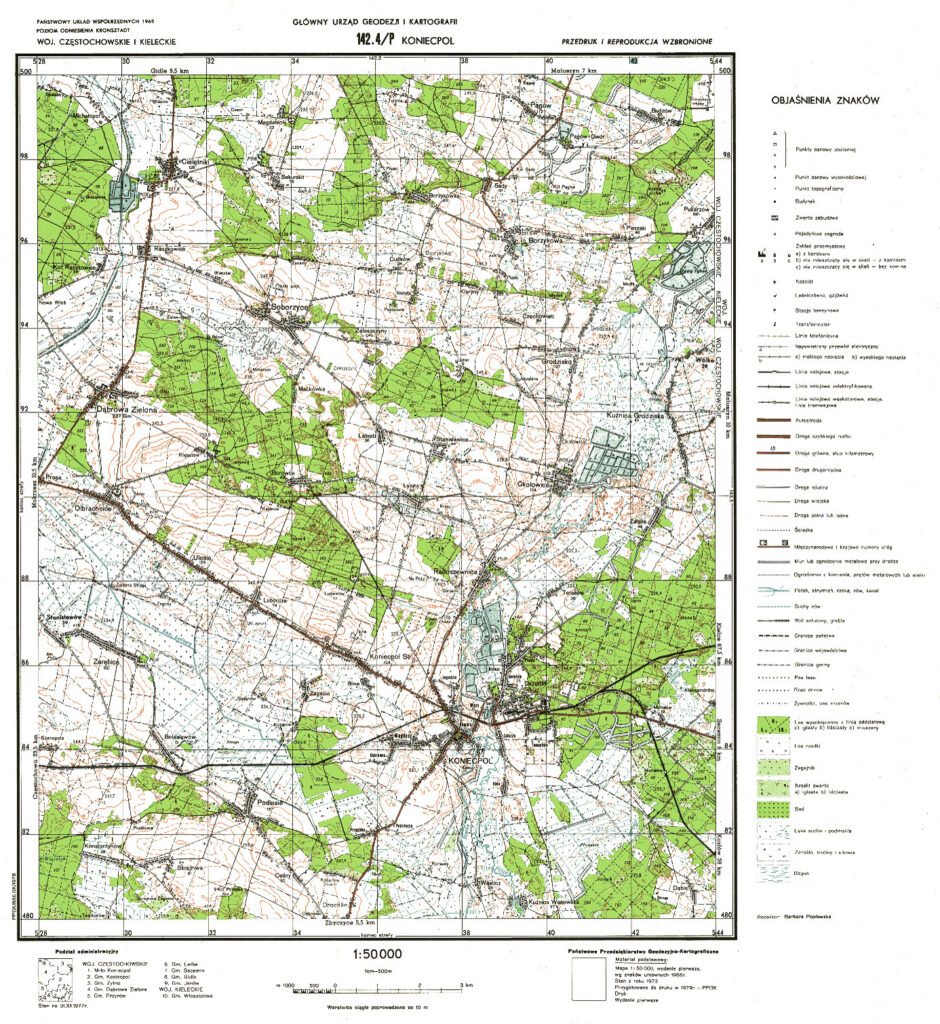 Rysunek 12. Mapa topograficzna w skali 1:50 000 w układzie „1965” - tiff