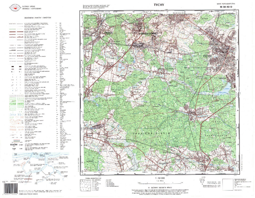 Rysunek 13. Mapa topograficzna w skali 1:50 000 w układzie „1992” - tiff