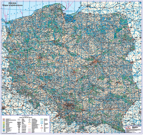 Rysunek 24. Mapa krajobrazowa Polski w skali 1:500 000