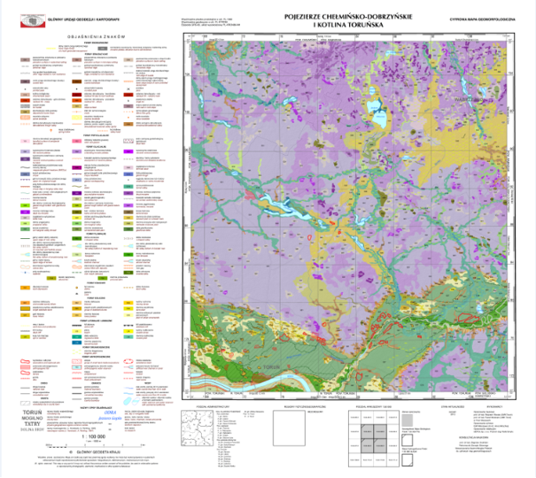 Rysunek 36. Mapa geomorfologiczna w skali 1:100 000