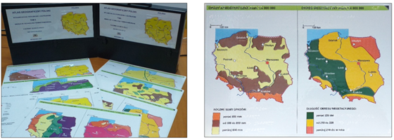 Rysunek 42a, 42b. Przykład map w wersji drukowanej w technologii termoformowania