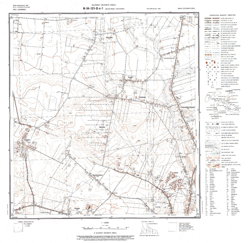 Rysunek 8b. Mapa topograficzna w skali 1:10 000 w układzie „1942” – tiff (2 kolory)