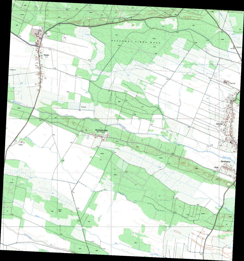 Rysunek 9. Mapa topograficzna w skali 1:10 000 w układzie „1992” – geotiff