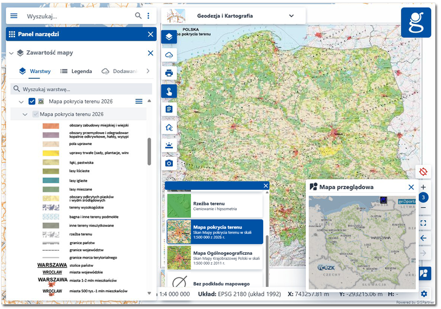 zrzut ekranu z serwisu www.geoportal.gov.pl