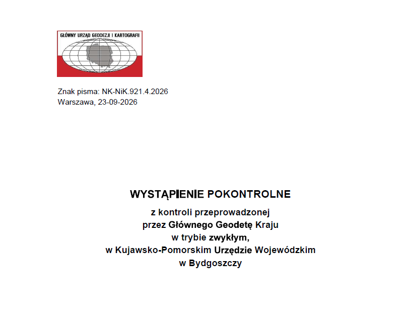 Zakończona kontrola w Kujawsko-Pomorskim Urzędzie Wojewódzkim w Bydgoszczy