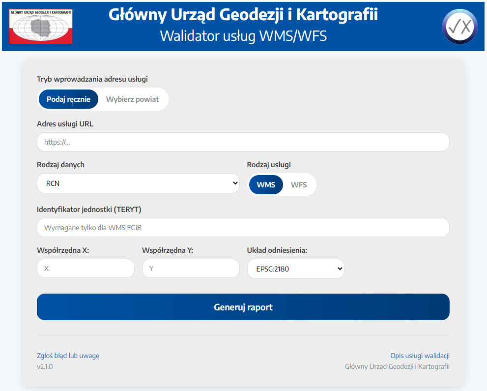 Główny Urząd Geodezji i Kartografii rozszerza walidator usług o możliwość weryfikacji zgodności usług WMS i WFS rejestru cen nieruchomości